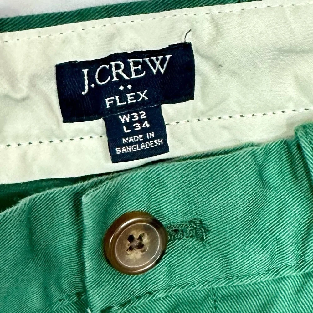 J Crew Flex Straight green pants size W32